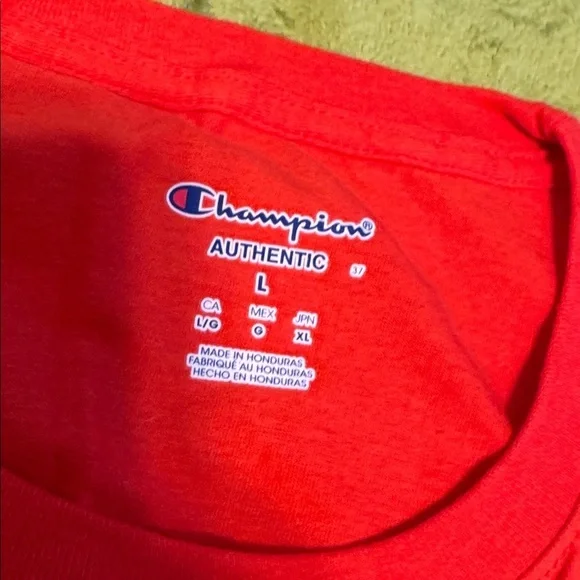 Champion Men's Bright Orange Short Sleeve Tee Sz Large NWT - Picture 7 of 7